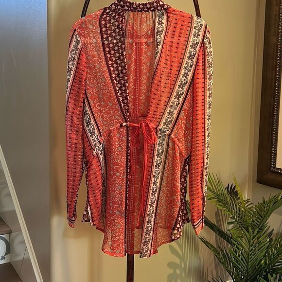 FREE PEOPLE Sheer Blouse Large - Picture 5 of 8